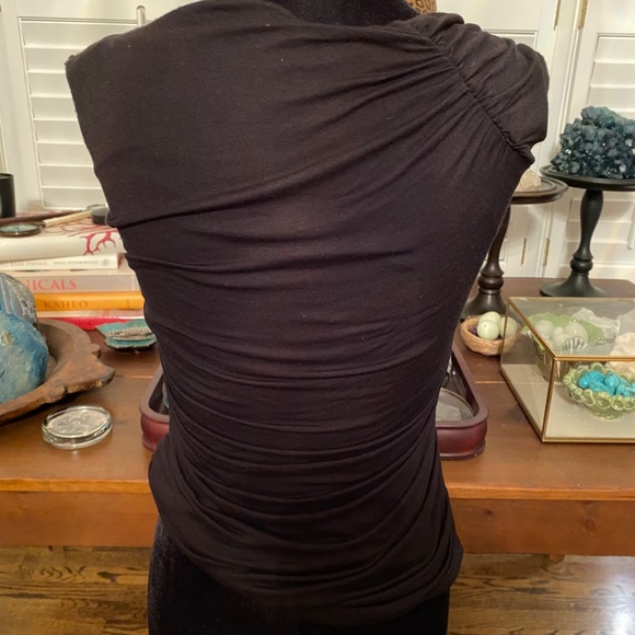 Bailey 44 Black Draped Top 🇺🇸 Small - Picture 3 of 16